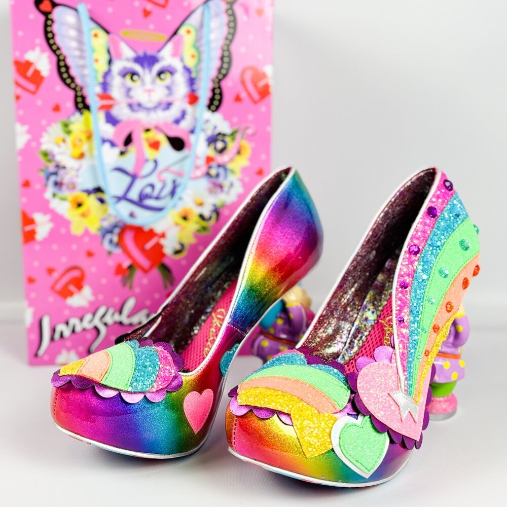 Irregular Choice I Just Gnome It Rainbow Glitter Heels – Size 39 / 8 - Picture 10 of 12